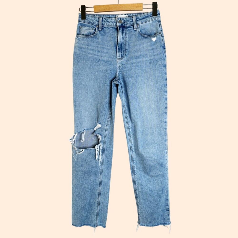 PAIGE Stella Straight Gnarly Destructed Jeans